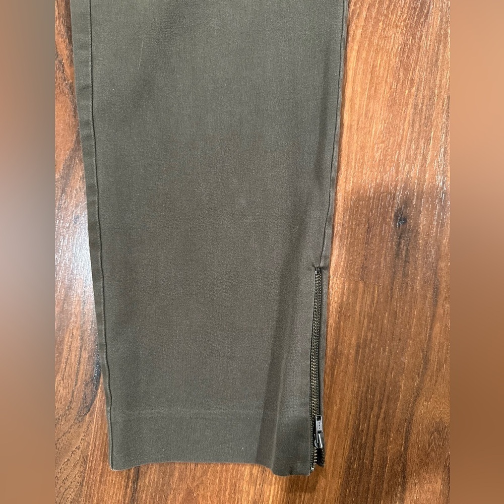 Eileen Fisher ankle side zippers pants khaki color size S - Picture 7 of 9